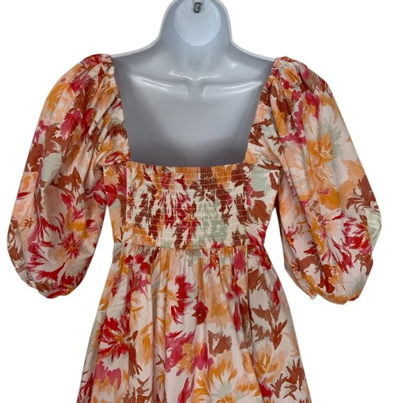 Abercrombie And Fitch Ruched Bodice Puff Sleeve Dress XS - Picture 8 of 10